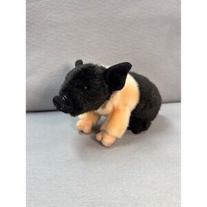 Living Nature Saddleback Piglet Plush Gloucester Old Spot Pig Stuffed Animal Toy